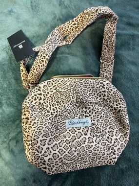 Blackbough Leopard Print Crossbody Bag in Beige and Black
